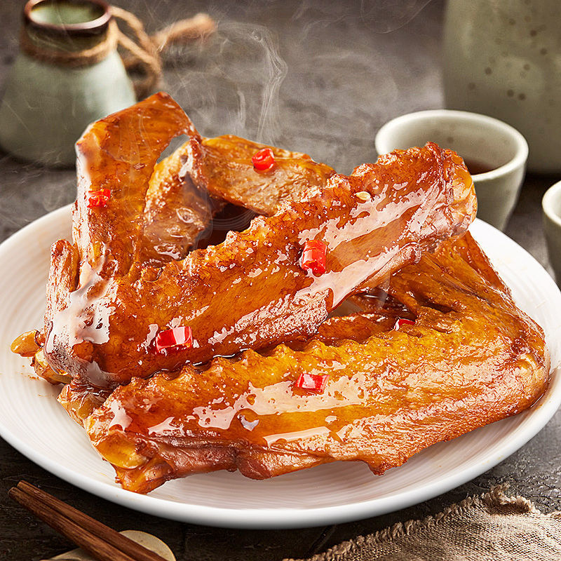 香辣鸭翅尖18g/10包湖南特产麻辣翅中卤味休闲零食小吃 30包混合鸭翅