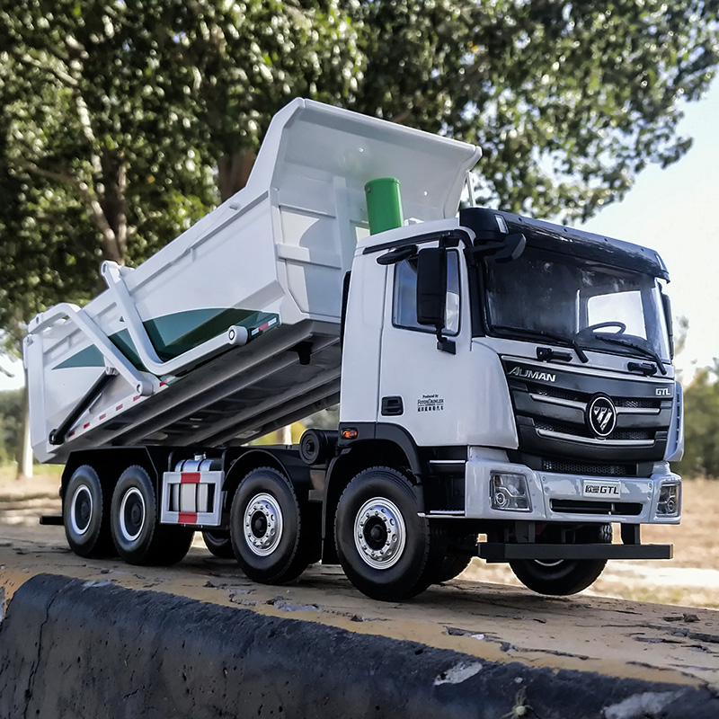 1:24翻斗车运输车 原厂福田欧曼gtl自卸车gtl渣土车 全合金卡车模型
