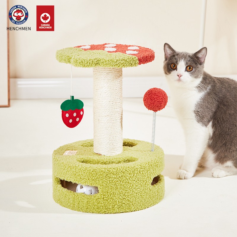 草莓猫爬架小型猫咪猫窝抓板猫树猫架子抓柱幼猫玩具用品 草莓猫抓板