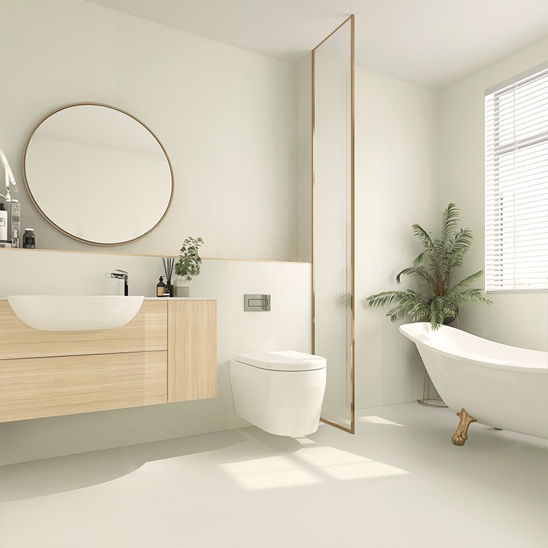 罗浮威尔(luofuweier) 全瓷柔光奶油风600x1200瓷砖白色客厅地板砖