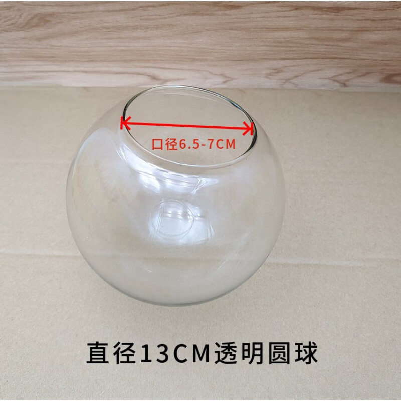 透明琥珀色圆球双孔g9球中球吊玻璃灯罩外壳配件 透明圆球-13cm直径6.