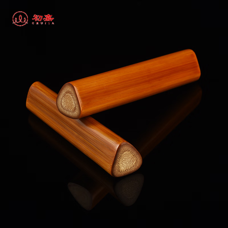 初嘉 三角形实心竹玉竹把件 手把件随身把玩高密老料实心竹子手把件