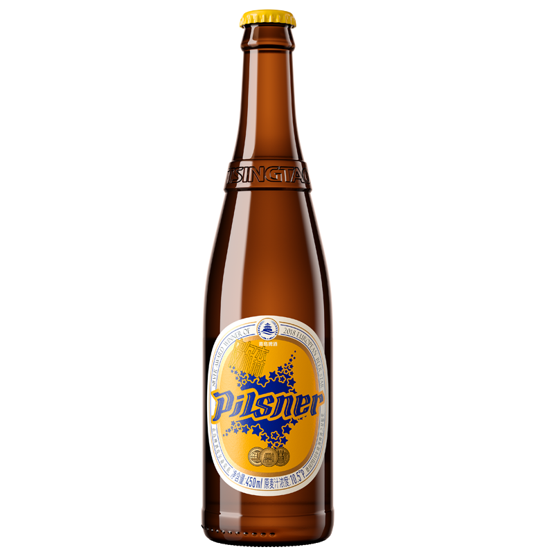青岛啤酒皮尔森啤酒 自然发酵纯麦啤酒 450mL 12瓶