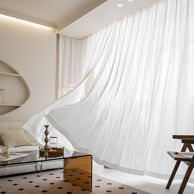 绍兴柯桥窗帘帘加厚现代成品客厅阳台白纱绍兴柯桥窗的 幻影纱 (窗纱)