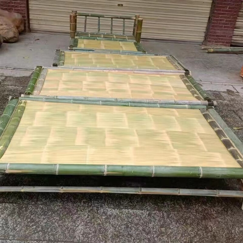 老式竹床竹床老式传统休闲床双人床单人纯楠竹纯手工制作竹家 竹床