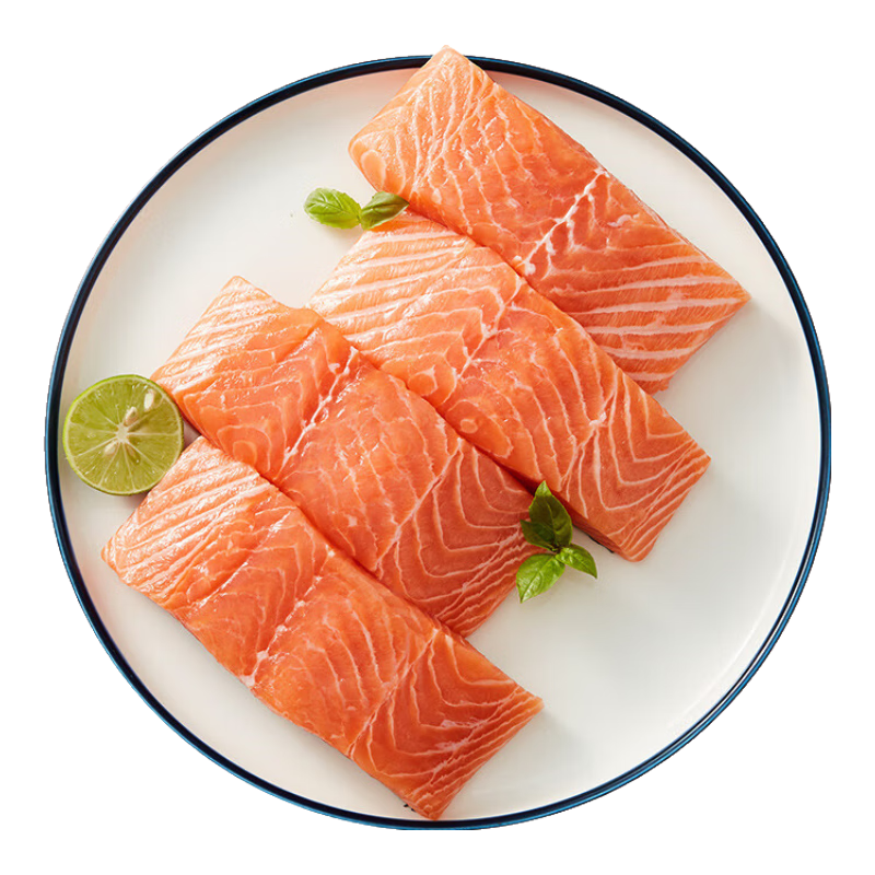 美威 冷冻智利严选三文鱼排中段鱼肉4包净重480g 大西洋鲑鱼 海鲜鱼类