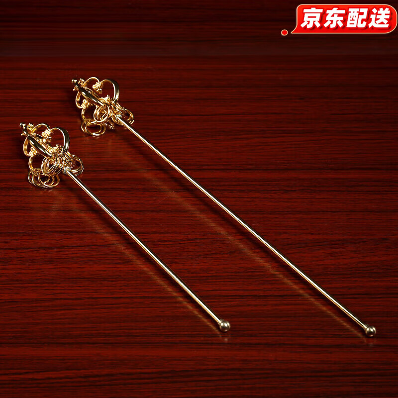 戴玉堂銅禪杖配件地藏王菩薩法杖佛像手持錫杖地藏法器小飾品