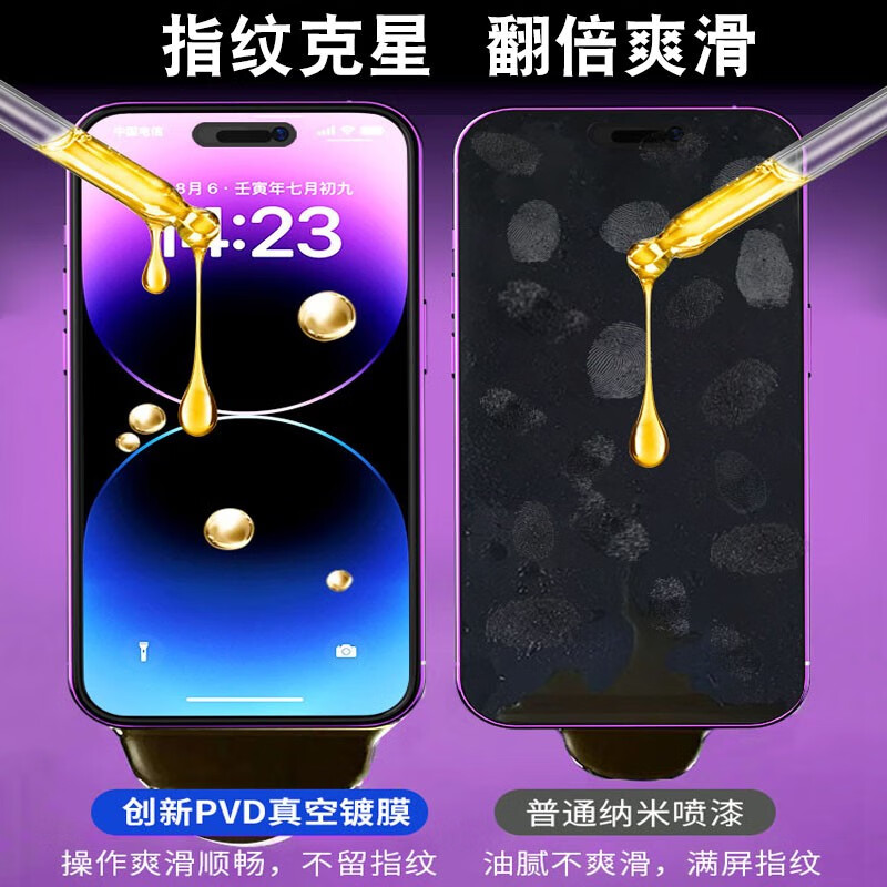 幸式【一盖秒贴】适用苹果16/14钢化膜iPhone16手机膜14promax听筒防尘15高清增透/防窥气囊膜全屏覆盖 14pro/15/16两片装高清膜气囊膜