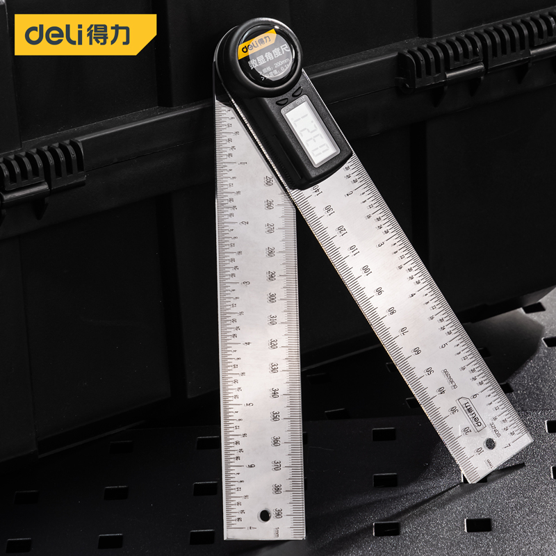 得力（deli）数显角度尺电子数显角度规量角器角度测量仪0-200mm DL304200