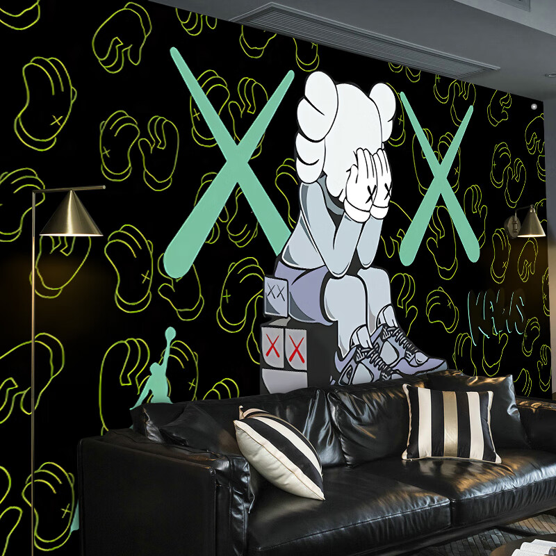 涂鸦黑色 芝麻街1 宽130*高100cm