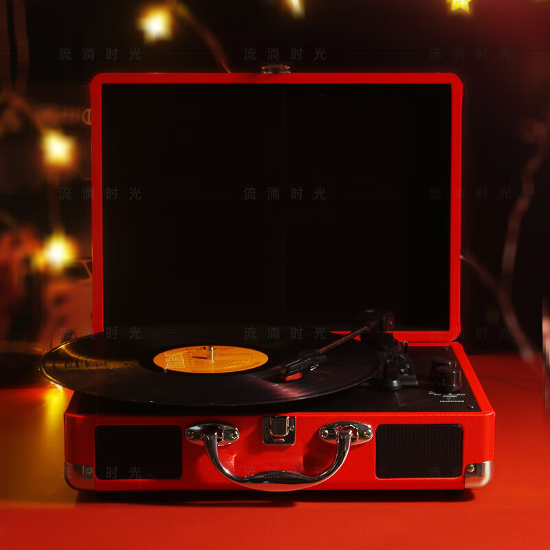 科凌（keling）索尼设备适用情人礼品复古留声机老式黑胶唱片机胶片蓝牙樱桃红/黑胶蓝牙款彩盒装