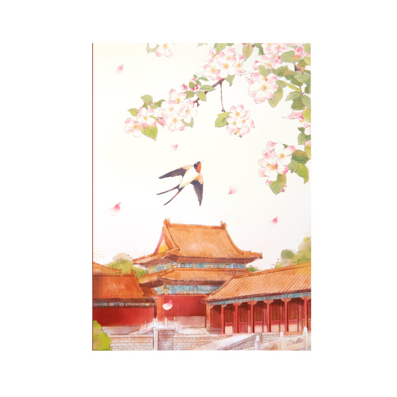 三尺鯉故宮文具小景車線本筆記本博物院文創(chuàng)紀(jì)念品文具本子學(xué)生用加厚記事記錄可愛卡通手賬高顏值套裝開學(xué)禮 春燕款