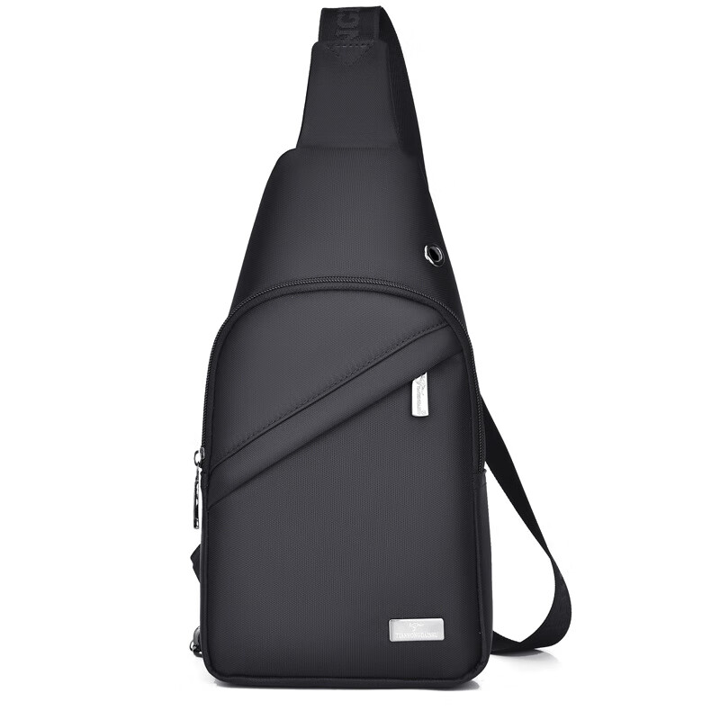 男士包包单肩包斜挎包牛津布休闲男包帆布小背包夏季 519黑色(款式二)