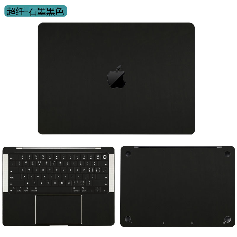 咔咔鱼2023款苹果MacBook M3Pro皮革贴纸Pro14/16外壳贴膜A2918/A2991 超纤-石墨黑色ACD面 2023款MacBook M3 Pro A2992