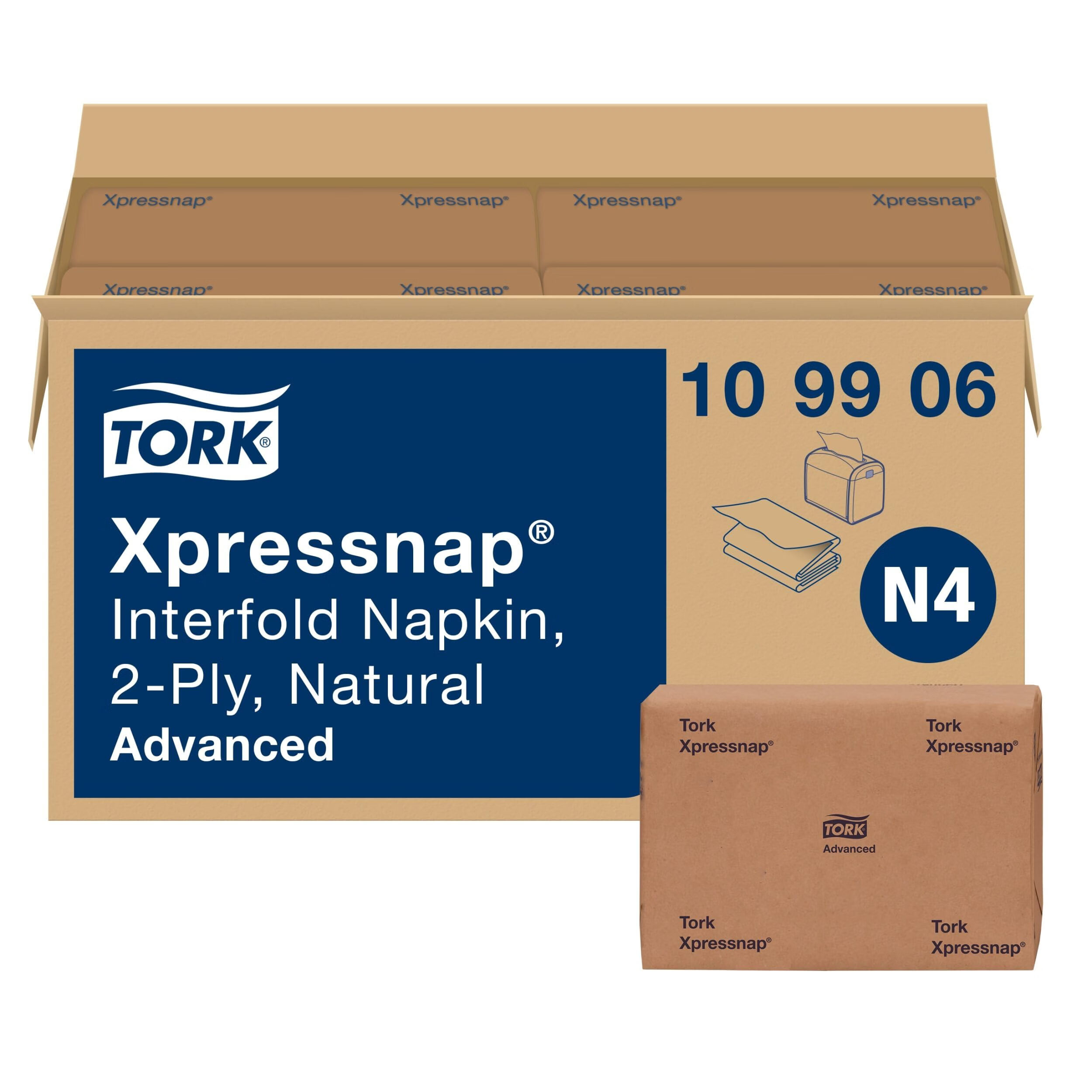 多康Tork Xpressnap 天然紙巾 N4 2 層 1/2 折疊 一次性分配 12 x 500 one size