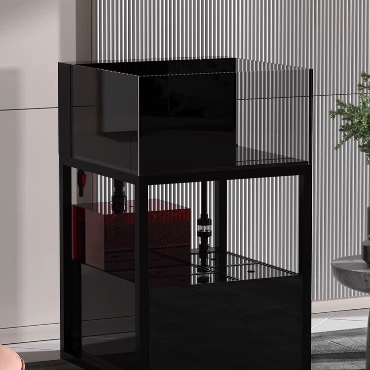 魚(yú)之家2025新款魚(yú)缸裸架款方缸工業(yè)風(fēng)客廳家用超白生態(tài)底濾造景水族箱 新款工業(yè)風(fēng)方缸 60cm*60cm 單出水 單魚(yú)缸款（含擋沙板）