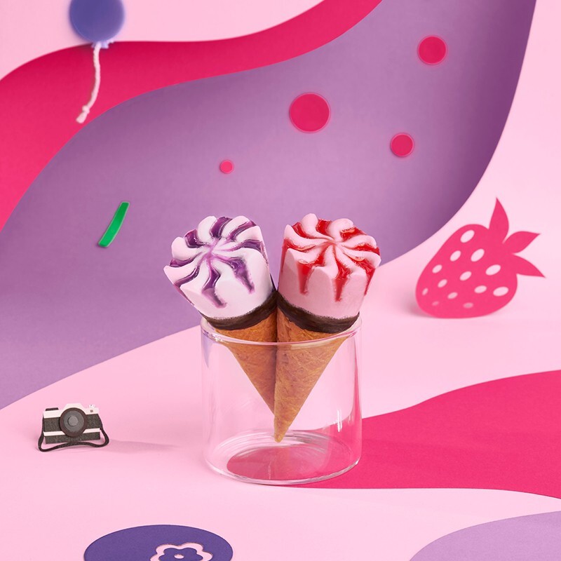 和路雪 迷你可爱多甜筒 蓝莓草莓口味 冰淇淋家庭装 20g*10支 雪糕（新老包装 随机发货）