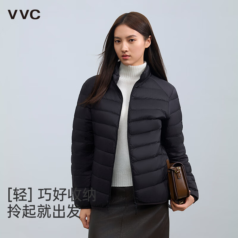 VVC羽绒服男女新款时尚休闲百搭御寒曜石外套2XL176-182cm羽绒保暖时尚羽绒外套I 曜石黑 2XL（176-182cm）主图4