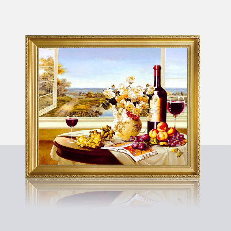 梦彩阁纯手绘油画水果静物欧式美式饭厅餐厅装饰画墙画壁画挂画可定制