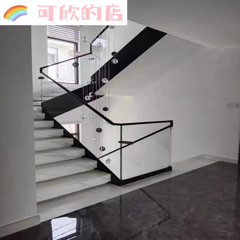 山头林村钢化玻璃楼梯扶手 江浙沪玻璃扶手玻璃楼梯扶手钢化玻璃护栏