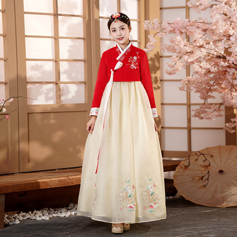铂朗尼奥朝鲜族服装女成人古装韩服民族风大长今长裙舞台传统日常套装