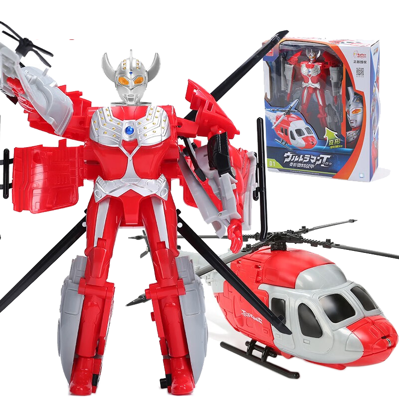 锦江 变形奥特战甲泰罗变形飞机可动人偶手办初代奥特曼变形吉普车