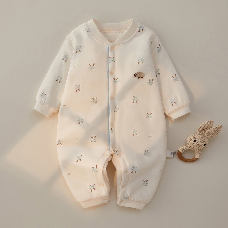 颗粒熊A类纯棉婴儿衣服夹棉秋冬薄棉衣宝宝爬服连体衣 玩具蓝 80属于什么档次？
