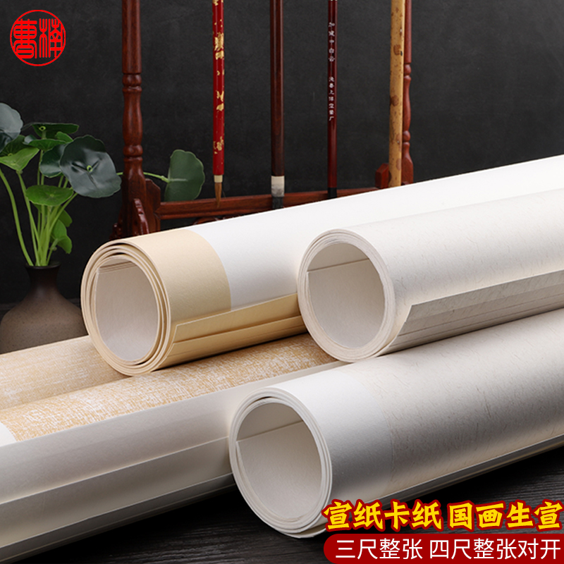 曹楠 宣纸国画生宣硬纸书法专用纸软卡作品纸三尺四尺整张对开大幅