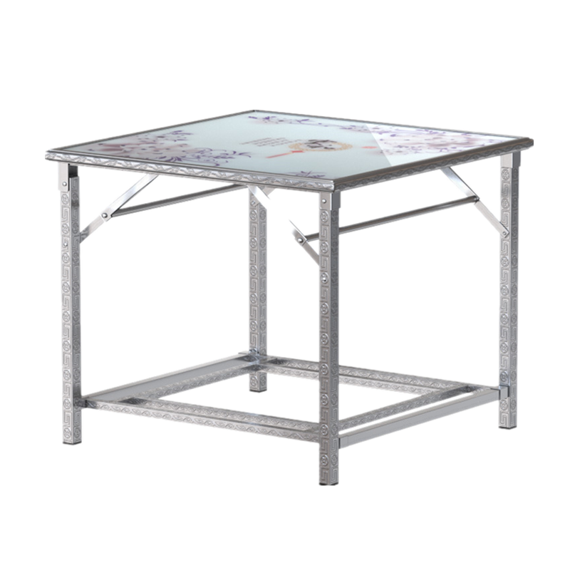 烤火架折叠桌子折叠不锈钢烤火桌子家用多功能烤火架子取暖卓正方形餐桌四方餐饭桌 不锈钢折叠70款烤火桌（单桌）