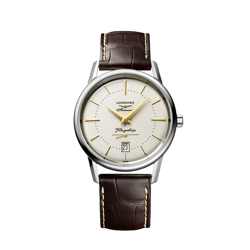 浪琴（LONGINES）瑞士手表 軍旗復(fù)刻系列 機(jī)械皮帶男表L47954782
