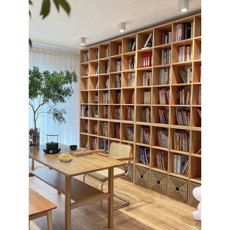 客厅书房一体设计整墙书柜定制客厅满墙书柜定制 多层板材质/㎡