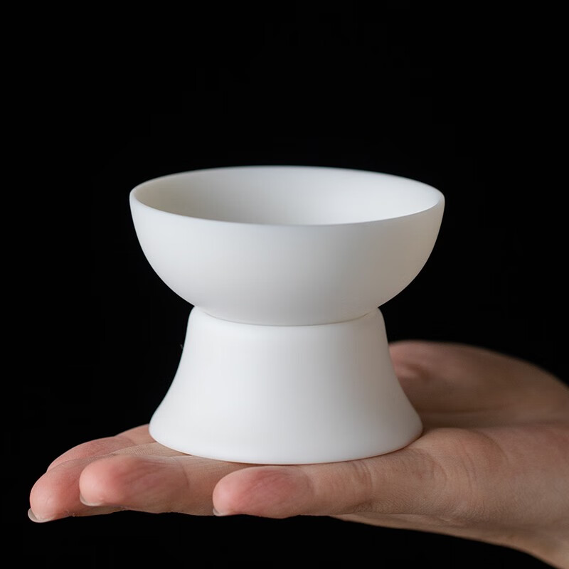 梵途 纯手工白瓷茶漏素烧羊脂玉茶滤陶瓷茶叶过滤器茶道茶隔功夫茶具