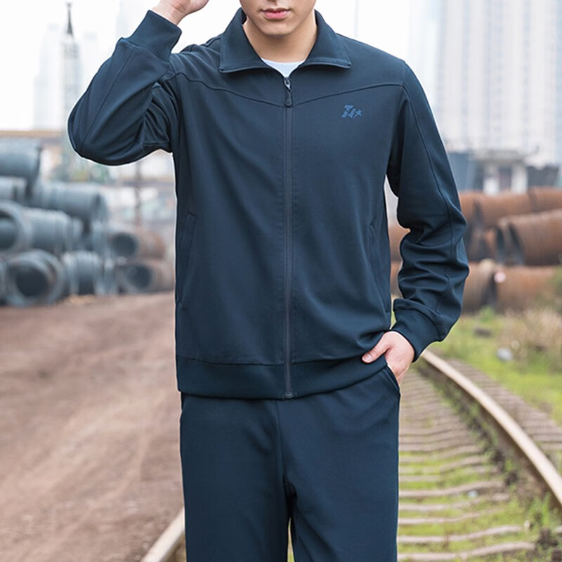 套装男体能训练户外跑步运动服新式冬体能服作训服 藏青色长袖体能服