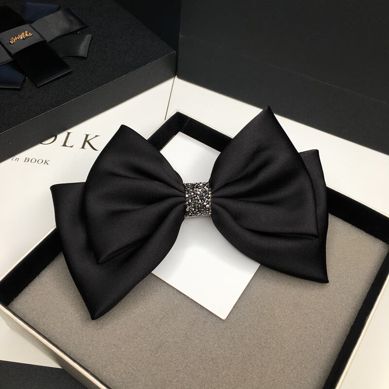 元族蝴蝶结发夹缎面布艺顶夹日韩网红时尚发卡发饰简约气质百搭弹簧夹