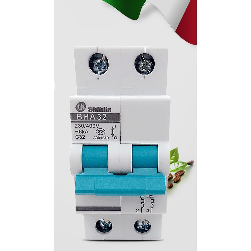 冲冠shihlin/士林 c型小型断路器 2p 空气开关 bha-32 性能稳定 2p 6a