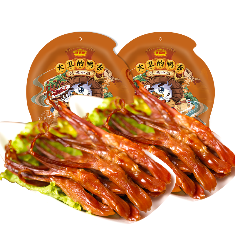藤桥大卫的鸭舌温州鸭舌两袋休闲卤味零食小吃 【超值两包装】（酱香味）共816g 238元