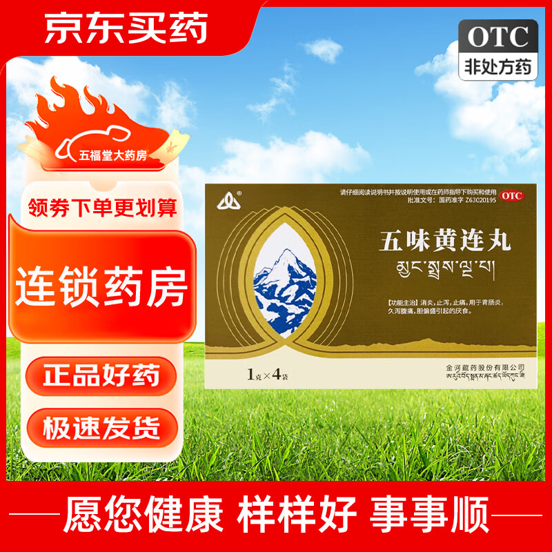 [金诃] 五味黄连丸 1g*4袋/盒 1盒装