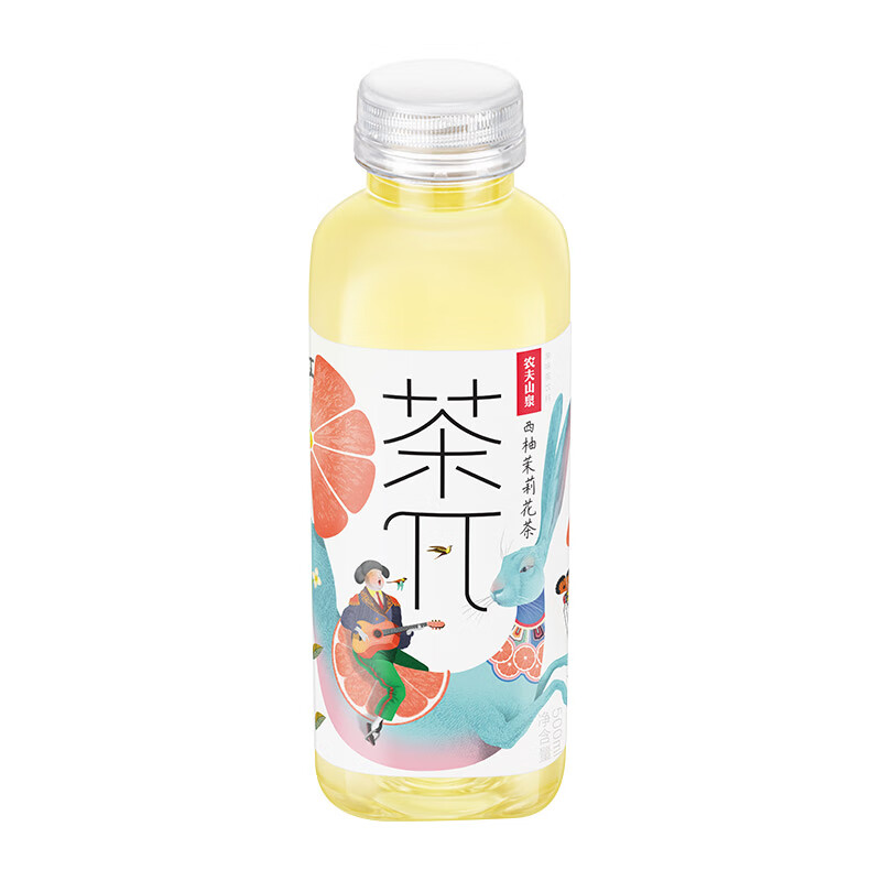 农夫山泉 茶π（茶派）茶饮料 西柚茉莉花茶500ml*15瓶 整箱装年货