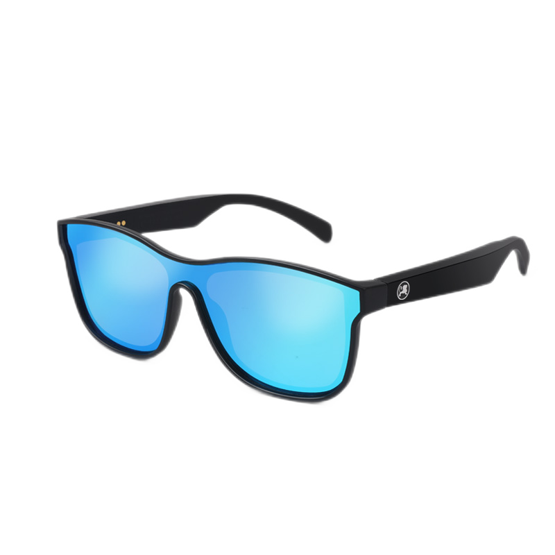 樂凱奇(LECAGE)智能藍(lán)牙運(yùn)動(dòng)太陽眼鏡騎行跑步眼鏡無線耳機(jī)男女風(fēng)鏡骨傳導(dǎo)墨鏡 黑框炫藍(lán) 彩色