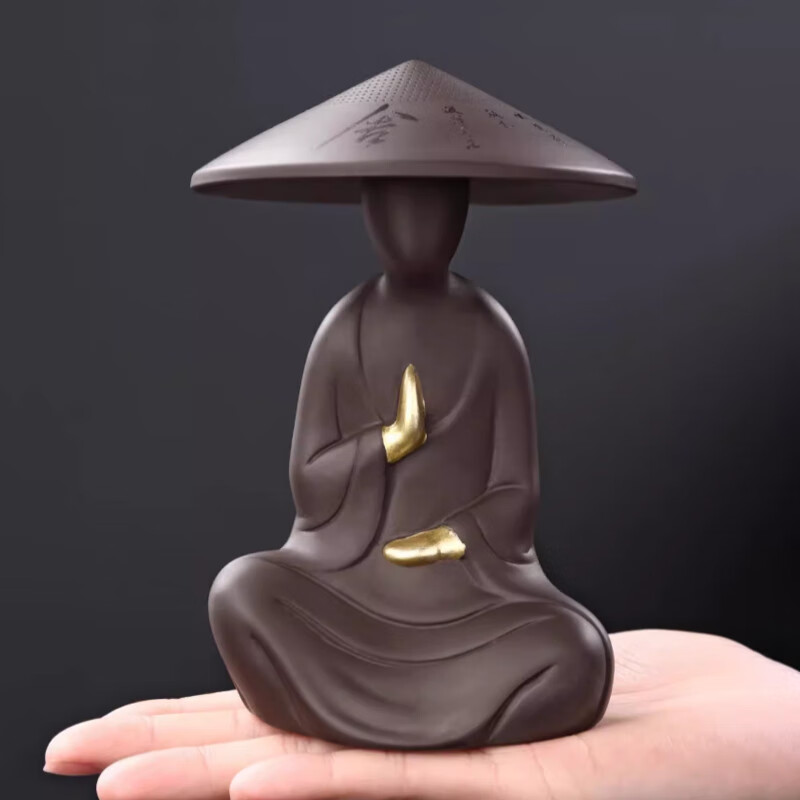 小沙弥禅意桌面茶漏可养茶台过滤网功夫茶滤茶器 静心-紫砂茶宠过滤组