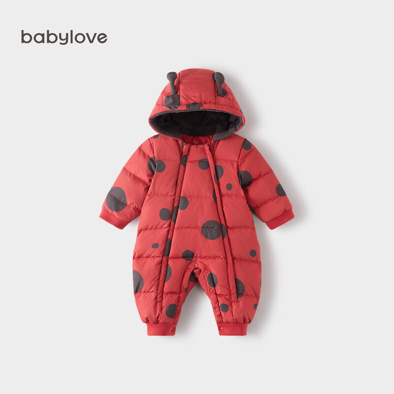 娃愛的蓓蓓babylove嬰兒服連體衣冬季衣服寶寶外出連帽加厚防風防寒哈衣 Cozy Beetle 66cm