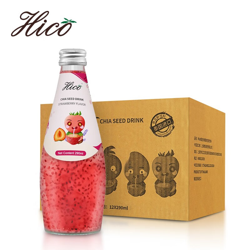 甄的好嗨耶（Hico）泰国进口甄的好嗨耶（Hico）奇亚籽果汁饮料290ml 【草莓口味】12瓶整箱怎么样,好用不?