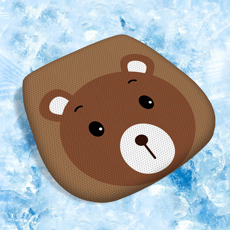 夏季凉垫冰丝四季通用座椅通风透气蜂窝座垫卡通可爱 凝胶坐垫小棕熊