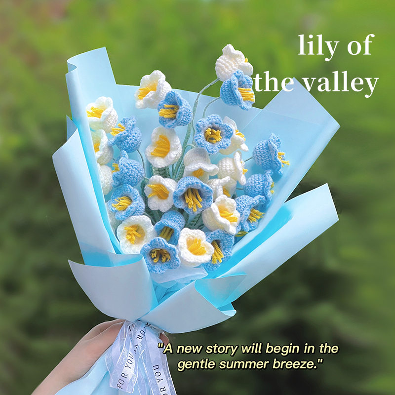 铃兰花束小夜灯送女友情人节礼物 蓝白铃兰花束【送工具 包装 教程】