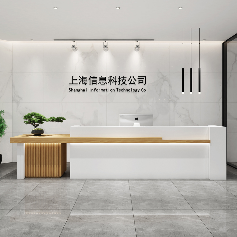 新中式仿大理石吧台公司酒店前台桌接待柜台服装店铺美容院收银台
