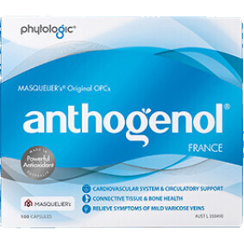 Anthogenol澳洲Anthogenol月光寶盒原花青素葡萄籽膠囊精華維生素100?？诜?1盒