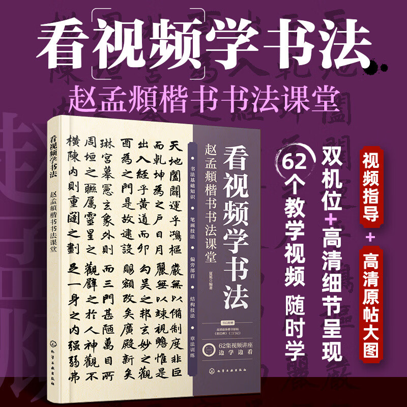 看视频学书法：赵孟頫楷书书法课堂（6大专题内容 14个书法技法 62集教学视频）基础知识 笔画结构 偏旁部首 章法训练；赵孟頫原帖；临摹范本