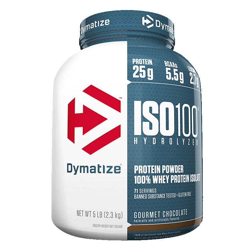 狄馬泰斯DymatizeISO-100水解分離乳清蛋白粉5磅whey增肌粉健肌粉健身塑形 巧克力花生醬