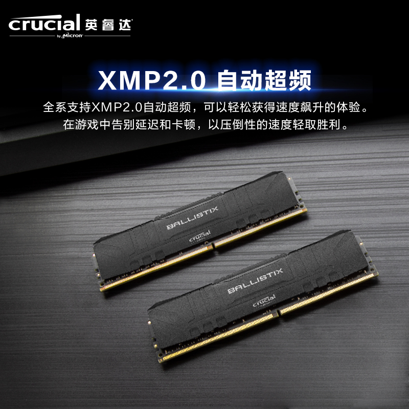 英睿达（Crucial）16GB（8G×2）套装DDR4 3600频率 台式机内存条 Ballistix铂胜系列游戏神条 美光原厂出品