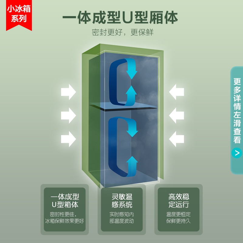 康佳【KONKA】102升小冰箱迷你双门 冷藏冷冻小型租房宿舍两门电冰箱 节能省电低噪BCD-102S网红冰箱